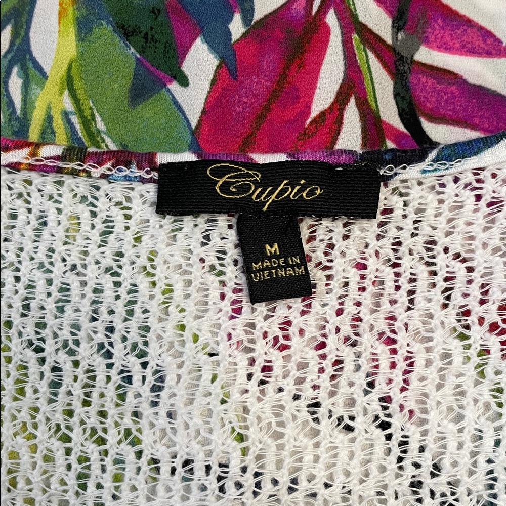 NWOT Cupio Multicolor Tropical Leaf Tank Top. Size Medium - Picture 3 of 4